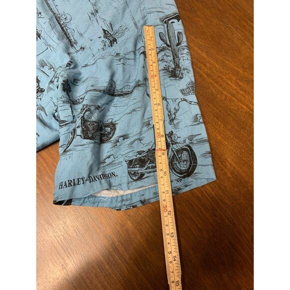 Harley Davidson All Over Print Button Down Men 2XL Route 66 Biker Motorcycle - Picture 6 of 11